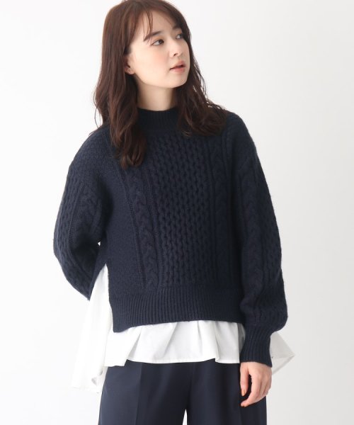 セール アラン柄シャツレイヤードニット Web限定サイズ インデックス Index Magaseek