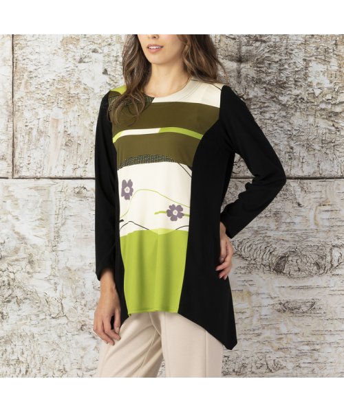 北欧調プリント ウォーム無地素材 プルオーバーチュニック レディースファッション 阪急百貨店公式通販 Hankyu Fashion