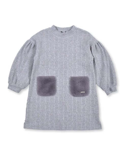 セール ケーブル ジャガード フェイク ファー ポケット ワンピース 90 150cm ベベ Bebe Magaseek