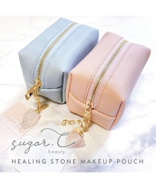 ヒーリングストーンメイクポーチ ピンク シュガーシービューティー Sugar C Beauty Magaseek ヒーリングストーンメイクポーチ ピンク シュガーシービューティー Sugar C Beauty Magaseek