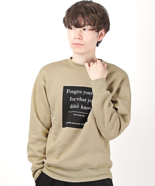 セール 裏起毛ボックスロゴプリントトレーナー トレーナー メンズ 裏起毛 スウェット サーフ ロゴ プリント ラグスタイル Luxstyle Magaseek