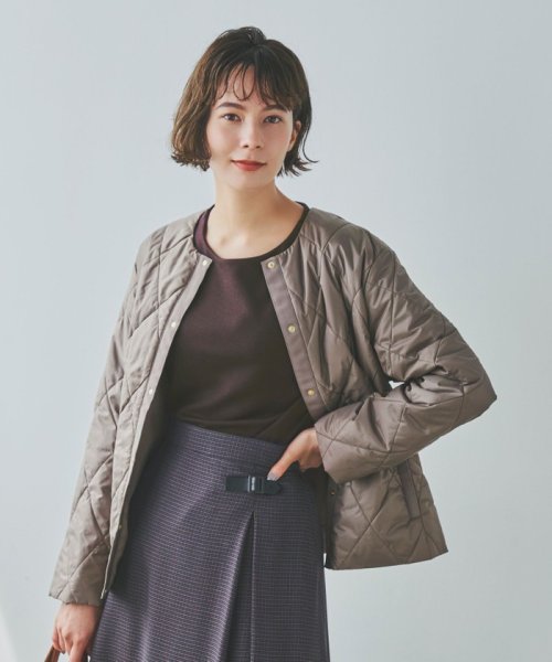 J.PRESS LADIES（LARGE SIZE）(J．プレス　レディス（大きいサイズ）)/30デニール高密度タフタII キルティングコート/ブラウン系