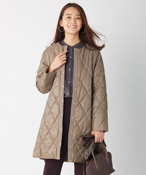 J.PRESS LADIES（LARGE SIZE）(J．プレス　レディス（大きいサイズ）)/30D高密度タフタII ロング キルティングコート/ブラウン系