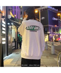 1111clothing(ワンフォークロージング)/ビッグシルエット トレーナー メンズ スウェット レディース ◆STAY GOLD 発泡プリント ビッグトレーナー◆ オーバーサイズ スエット 裏起毛 綿100/その他