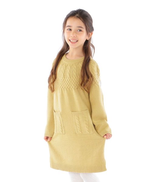 セール Ships Kids 洗える シルキーニット ケーブル ワンピース 100 130cm シップスキッズ Ships Kids Magaseek