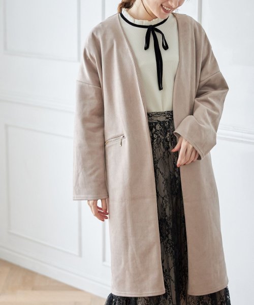ポケットファスナースエードポンチコーディガン トッコクローゼット Tocco Closet Magaseek