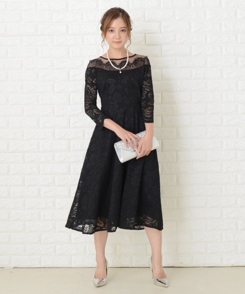 セール デコルテラインシースルー ワンピースドレス レースレディース Lace Ladies Magaseek セール デコルテラインシースルー ワンピースドレス レースレディース Lace Ladies Magaseek