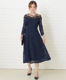 Lace Ladies/デコルテラインシースルー ワンピースドレス/504399957