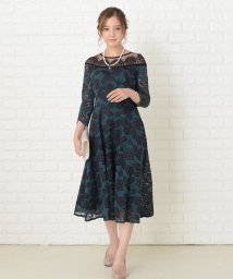 Lace Ladies/デコルテラインシースルー ワンピースドレス/504399957