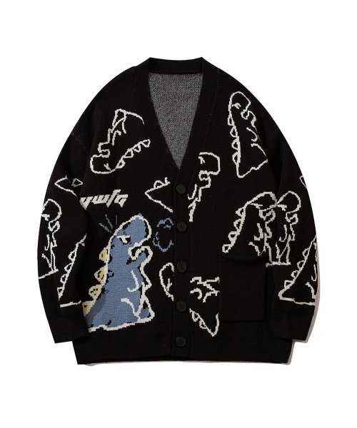 セール Hook 新作 落書き恐竜イラスト カーディガン Hook フック Hook Magaseek