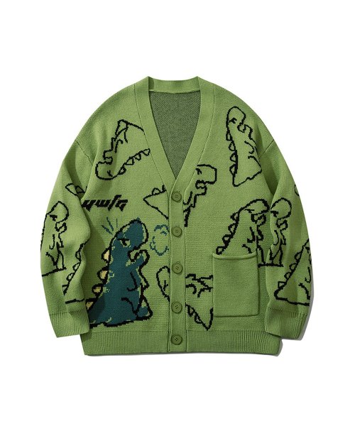 落書き恐竜イラスト カーディガン 最安値に挑戦