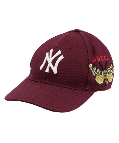 GUCCI(グッチ)/【GUCCI(グッチ)】GUCCI グッチ Baseball Cap NY Yankees patch/ボルドー