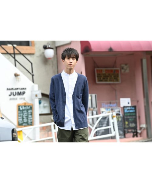 Navy ネイビー 12ゲージ素肌ニットvネックカーディガン Ej215 Mk267 マックハウス メンズ Mac House Men Magaseek