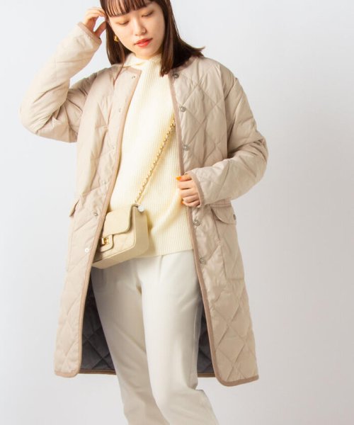 セール Web限定 Taion タイオン パイピングクルーネックロングダウンコート ノーリーズ Nolley S Magaseek