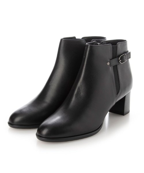 ベルトデザインサイドゴアショートブーツ ヒール5 5cm／筒丈10cm■原産国