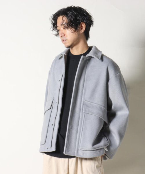 WORK ABOUT(WORK ABOUT)/【WORK ABOUT/ワークアバウト】BOMBER JACKET　ボマージャケット　ショート　メルトン/サックスブルー