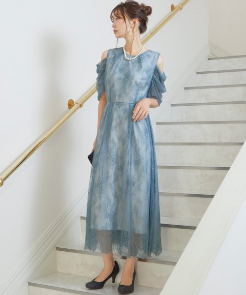 結婚式 ワンピース パーティードレス レース 2way ボリュームスリーブ パフスリーブ レース ノースリーブ レトロ 姫 アンティーク 袖あり オケージョ ニアナ Niana Magaseek