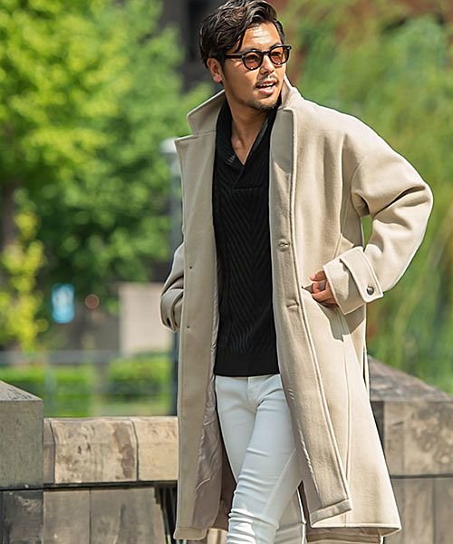 Cavaria 3タイプから選べるテックメルトンコート メンズ ロング 大きいサイズ ビッグシルエット チェスターコート ステンカラーコート ダブル メルトン キャバリア Cavaria Magaseek Cavaria 3タイプから選べるテックメルトンコート メンズ ロング 大きいサイズ ビッグシルエット チェスターコート ステンカラーコート ダブル メルトン キャバリア Cavaria Magaseek