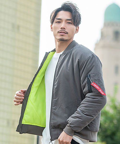 セール Vicci ポリピーチma 1ジャケット メンズ 中綿入り Ma1 ブルゾン ジャケット ミリタリージャケット 蛍光色 ネオンカラー シンプル カジュアル ス ビッチ Vicci Magaseek