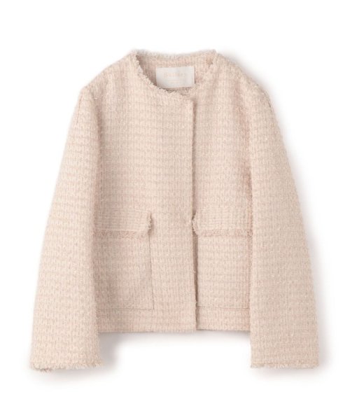 ミックスヤーンツイード ノーカラージャケット 