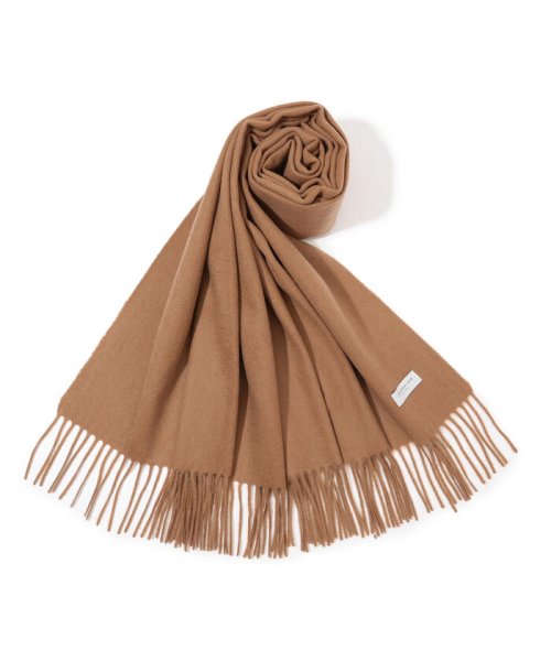 ウールカシミヤ フリンジマフラー 