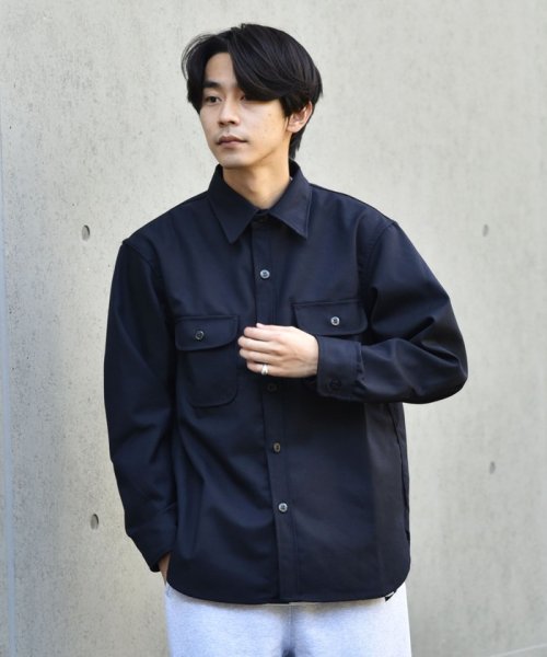 SHIPS MEN(シップス　メン)/SHIPS: MADE IN USA LAPD ウール CPO シャツジャケット/ネイビー