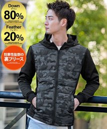 VICCI(ビッチ)/VICCI 長袖ダウンブルゾン インナーダウン メンズ ダウンジャケット  ブルゾン ノーカラー スタンドカラー パーカー クルーネック 軽量 軽い 秋 冬 【/モスグリーン系2