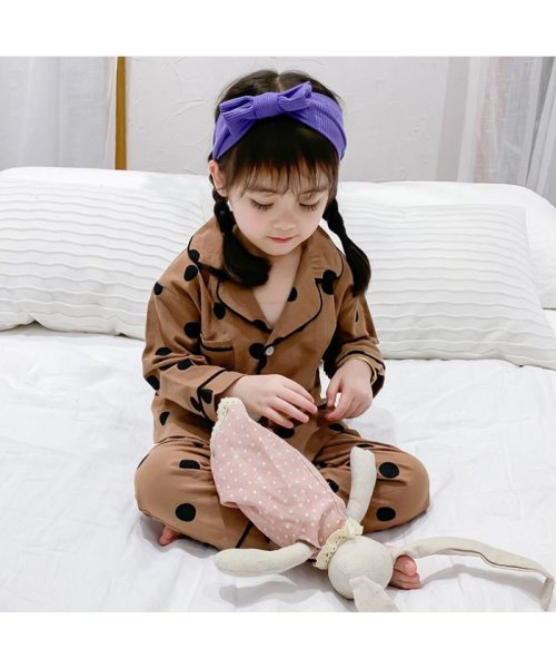 セール キッズ ルームウェア 部屋着 パジャマ こども 子供服 水玉 ドット 男の子 女の子 セットアップ セット 上下セット 綿 長袖 クララキッズ Clarah Kids Magaseek