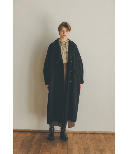 CLANE(クラネ)/DOUBLE WOOL LONG COAT/BLACK