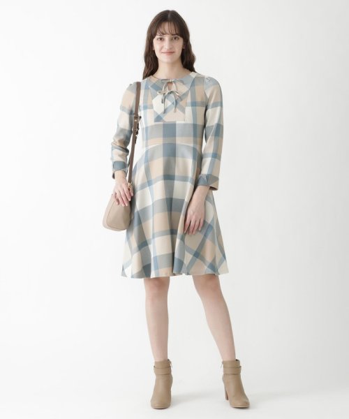 セール クレストブリッジチェックウールビエラワンピース Blue Label Crestbridge Blue Label Crestbridge Magaseek