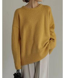 Re:EDIT(リエディ)/[辻元舞さん着用][2023A/W COLLECTION]クルーネックニットプルオーバー/イエロー