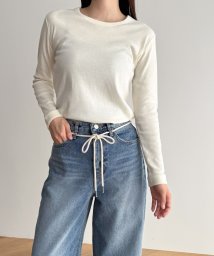 CANAL JEAN(キャナルジーン)/harmonie －OrganicCotton－(アルモニ オーガニックコットン)フライス2重ネックロングスリーブ/ナチュラル