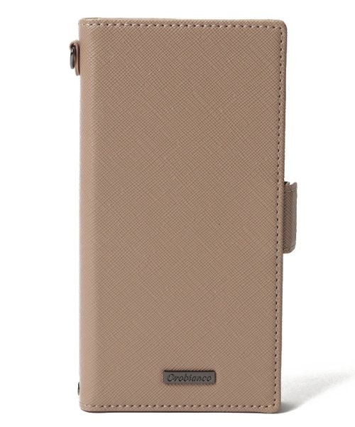 Orobianco（Smartphonecase）(オロビアンコ（スマホケース）)/スクエアプレート" PU Leather Book Type Case（iPhone 12/ 12 Pro）/TAUPE