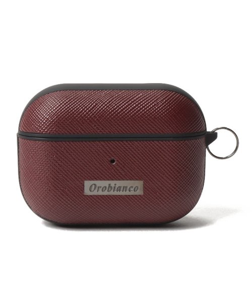 Orobianco（Smartphonecase）(オロビアンコ（スマホケース）)/スクエアプレート" PU Leather AirPods Pro Case/WINE