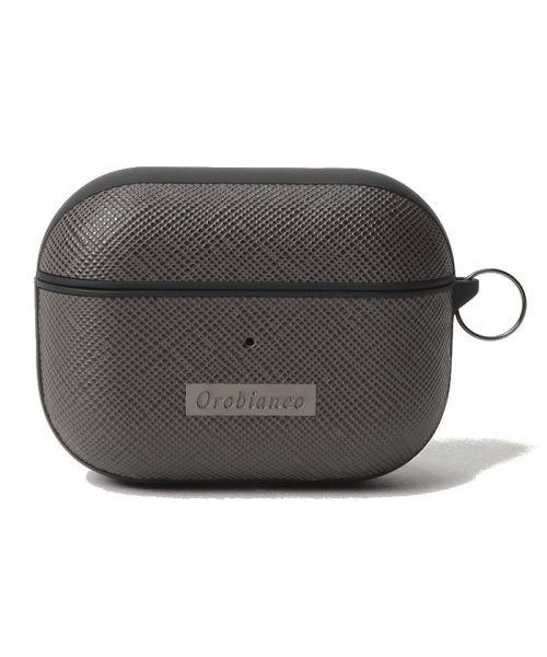 Orobianco（Smartphonecase）(オロビアンコ（スマホケース）)/スクエアプレート" PU Leather AirPods Pro Case/GRAPHITE