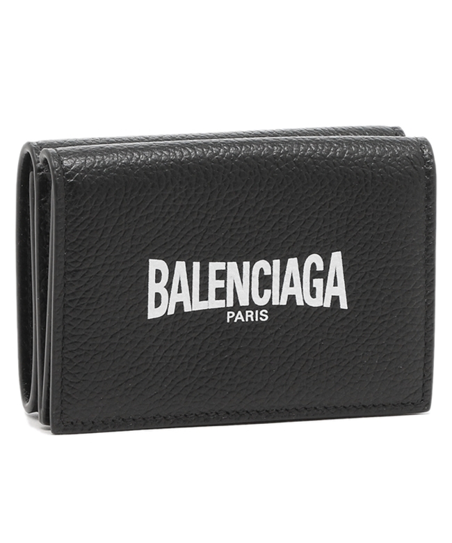 バレンシアガ 三つ折り財布 キャッシュ ロゴ ミニ財布 ブラック メンズ レディース BALENCIAGA 594312 2UQT3 1090
