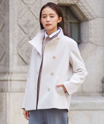 J.PRESS LADIES（LARGE SIZE）(J．プレス　レディス（大きいサイズ）)/スーパー110Sショートビーバー スタンドカラーコート/ベージュ系