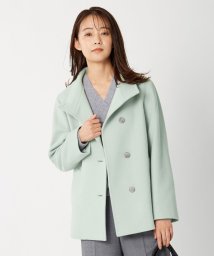 J.PRESS LADIES（LARGE SIZE）(J．プレス　レディス（大きいサイズ）)/スーパー110Sショートビーバー スタンドカラーコート/ライトグリーン系