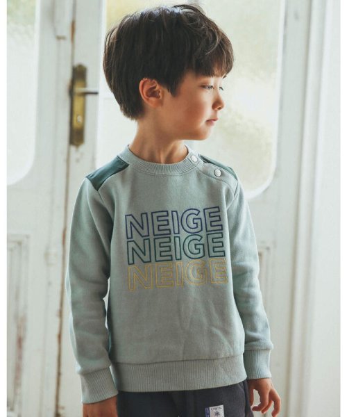 セール 配色 ロゴ 刺繍 ショルダー 切り替え トレーナー 80 150cm ベベ Bebe Magaseek