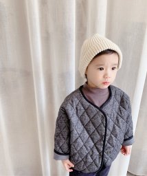 aimoha(aimoha（アイモハ）)/【aimoha－KIDS－】韓国子供服 パイピング中綿キルティングジャケット/グレー