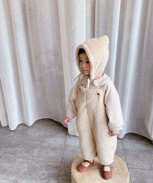 セール あったか ボアサロペット サロペットキッズ 帽子付き Aimoha アイモハ Aimoha Magaseek