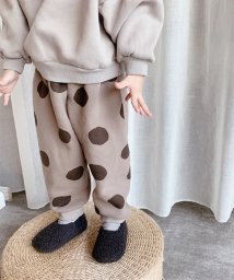 aimoha(aimoha（アイモハ）)/【aimoha－KIDS－】韓国子供服 ドット柄暖かい裏フリーススウェットパンツ/ブラウン
