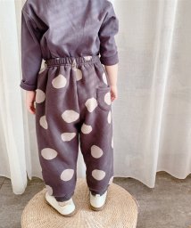 aimoha(aimoha（アイモハ）)/【aimoha－KIDS－】韓国子供服 ドット柄暖かい裏フリーススウェットパンツ/グレー
