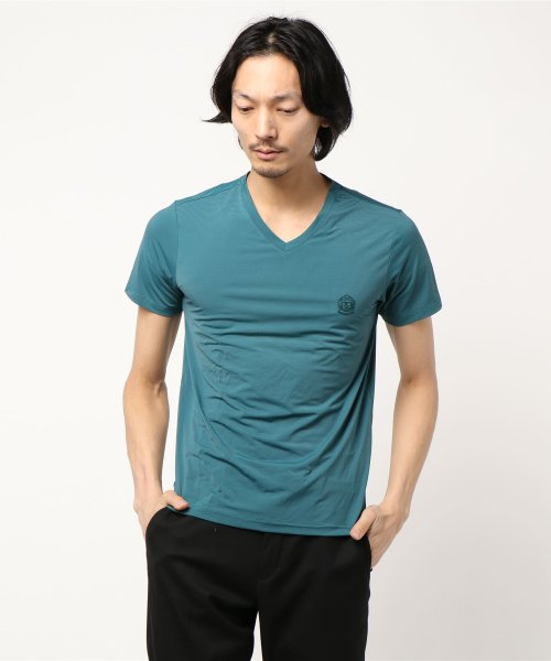 aimoha(aimoha（アイモハ）)/Vネック 半袖インナーTシャツ/グリーン