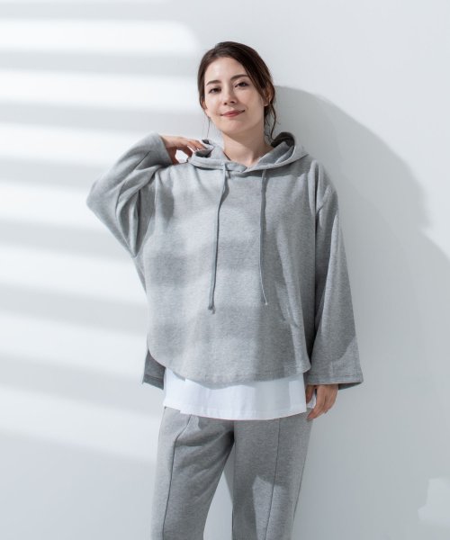 授乳レイヤードパーカー(セットアップ可)【マタニティ服/授乳服】21d38(504423887) チョコア(CHOCOA) MAGASEEK 授乳服