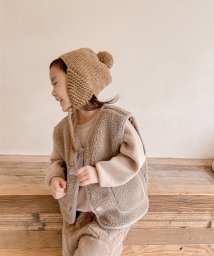 aimoha(aimoha（アイモハ）)/【aimoha－KIDS－】韓国子供服 暖かいパイピングボアベスト/ブラウン