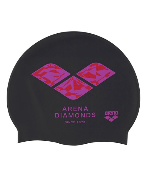 arena (アリーナ)/シリコーンキャップ（アリーナダイヤモンズコレクション）/ブラック×ピンク