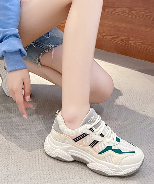 セール ダッドスニーカー スニーカー ポイントカラー Mixカラー 靴 シューズ 韓国 ファッション Mixポイントカラーダッドスニーカー フューティアランド Futier Land Magaseek