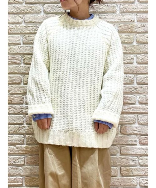 セール Sm2 リサイクルポリエステル クルーネックチャンキーニット サマンサ モスモス Samansa Mos2 Magaseek