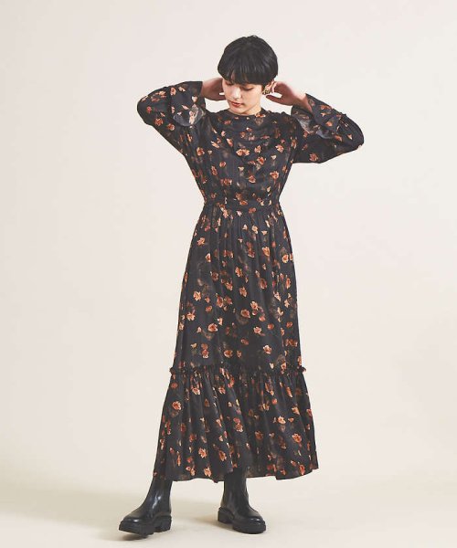 フラワープリントフリルワンピース ルージュヴィフラクレ Rouge Vif La Cle Magaseek